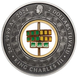 Rubik’s™ Cube 50th Anniversary 2024 2oz Silver Antiqued Coloured Coin