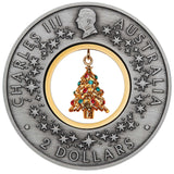 Santa's Workshop 2025 2oz Silver Antiqued Coloured Coin