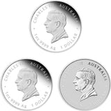 Australian Lunar Series III 2027 Year of the Goat 1oz Silver Trio