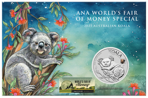 2025 1oz Silver Koala ANA World's Fair of Money Show Special Australian Coin with Bison Privy Mark