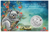 2025 1oz Silver Koala ANA World's Fair of Money Show Special Australian Coin with Bison Privy Mark