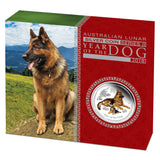 2018 Australian Lunar Silver Coin Series II Year of the Dog 1oz Silver Proof Coloured Edition