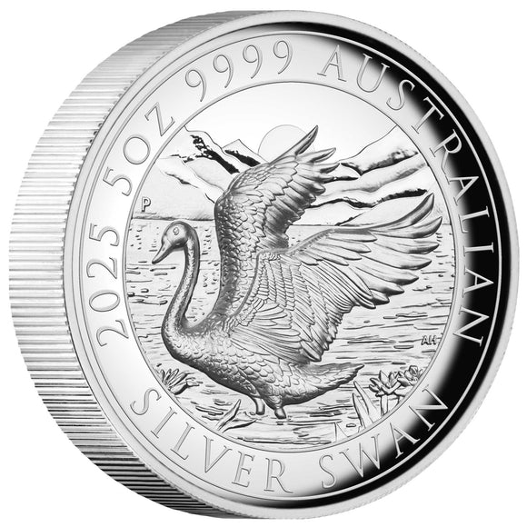 2025 Australian Swan 5oz Silver Proof High Relief Coin