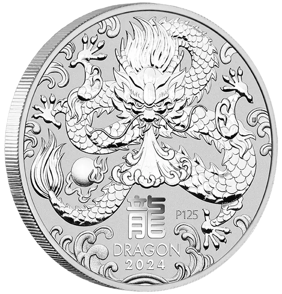 2024 Year of the Dragon 2oz Silver Bullion Coin