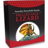2013 $1 Australia's Remarkable Reptile Frilled Neck Lizard 1oz Silver Coloured Proof Coin