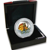2013 $1 Australia's Remarkable Reptile Frilled Neck Lizard 1oz Silver Coloured Proof Coin
