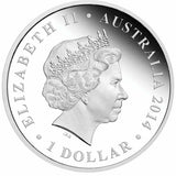 2014 $1 Megafauna Genyornis 1oz Silver Coloured Proof Coin