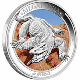 2014 $1 Megafauna Megalania 1oz Silver Coloured Proof Coin
