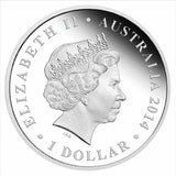 2014 $1 Megafauna Thylacoleo 1oz Silver Coloured Proof Coin