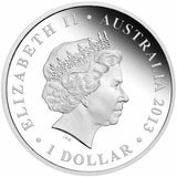 2013 $1 Megafauna Procoptodon 1oz Silver Coloured Proof Coin