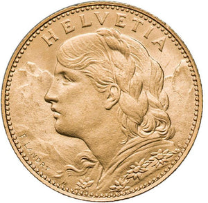 Switzerland 1922 B 10 Francs ChUNC