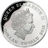 2016 $1 Deadly and Dangerous Death Adder 1oz Silver Coloured Proof Coin