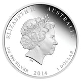 2014 $1 Australian Red Cross 100 Years People Helping People 1oz Silver Coloured Proof Coin