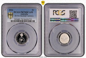 2016 Australian 5c 50 years of Decimal Currency Proof Coin PR70DCAM