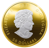 Canada 2017 3oz Reverse Gold-Plated Pure Silver Coin - Whispering Maple Leaves