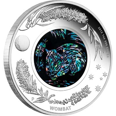 2012 Opal Series Wombat 1oz Silver Proof Coin