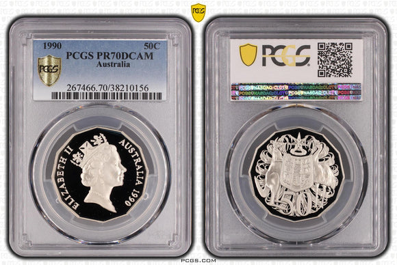 1990 Australian 50c Proof Coin PR70DCAM