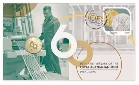 2025 $1 60th Anniversary of The Royal Australian Mint PNC