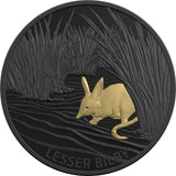2019 $5 Echoes of Australian Fauna - Lesser Bilby Selectively Gold Plated Fine Silver Proof