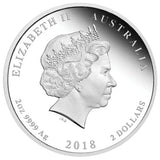 2018 $2 ANDA Perth Lunar Year of The Dog 2oz Silver Coloured Proof Coin