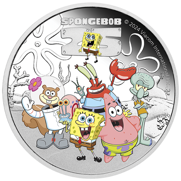 SpongeBob & Friends 2024 1oz Silver Proof Coloured Coin