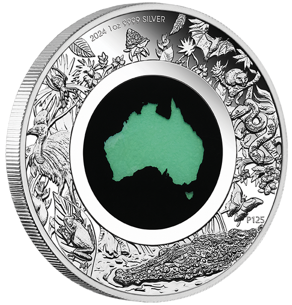 Great Southern Land 2024 1oz Silver Proof Chrysoprase Coin