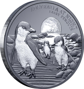 Australia at Night 2024 $1 Penguin 1oz Silver Black Proof Coin