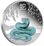 Australian Lunar Series III 2025 Year of the Snake 1oz Silver Proof Coloured Coin