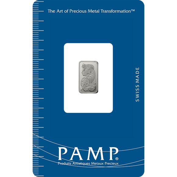 PAMP 1 gram Platinum Minted Bar in CertiPAMP Card