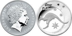 2005 Australian Kangaroo 1oz Silver Proof Coin