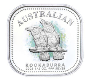 2005 50c Kookaburra 1/2oz Silver Square Proof Coin
