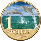 2006 $1 Ocean Series Bottlenose Dolphin Coloured Uncirculated Coin in Card