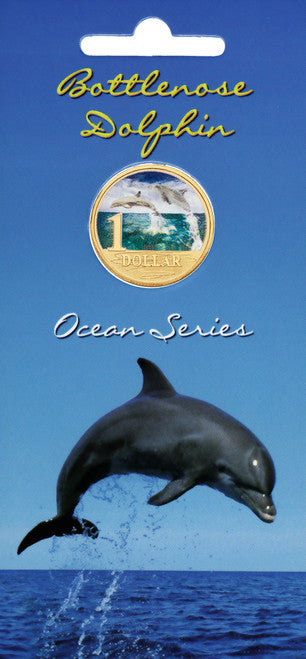 2006 $1 Ocean Series Bottlenose Dolphin Coloured Uncirculated Coin in Card