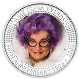 2006 $1 50th Anniversary Dame Edna Everage 1oz Silver Coloured Coin