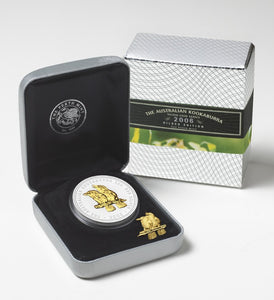 2006 $1 Australian Kookaburra 1oz Silver Gilded Coin