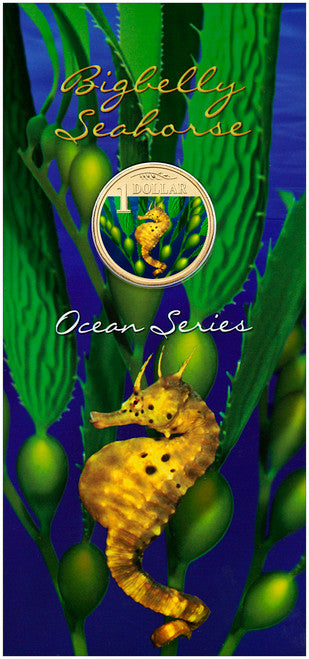 2007 $1 Ocean Series Bigbelly Seahorse Coloured Uncirculated Coin in Card