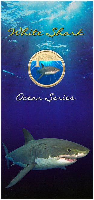 2007 $1 Ocean Series White Shark Coloured Uncirculated Coin