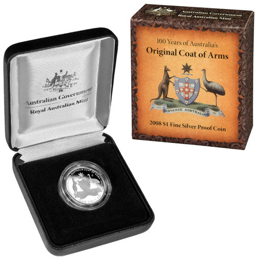 2008 $1 100 Years of Australia's Original Coat of Arms Silver Proof Coin