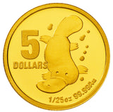 2009 $5 Little Dinkums Petey Platypus 1/25oz Gold Proof Coin