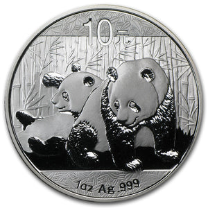 China 2010 Panda 1oz Silver Coin