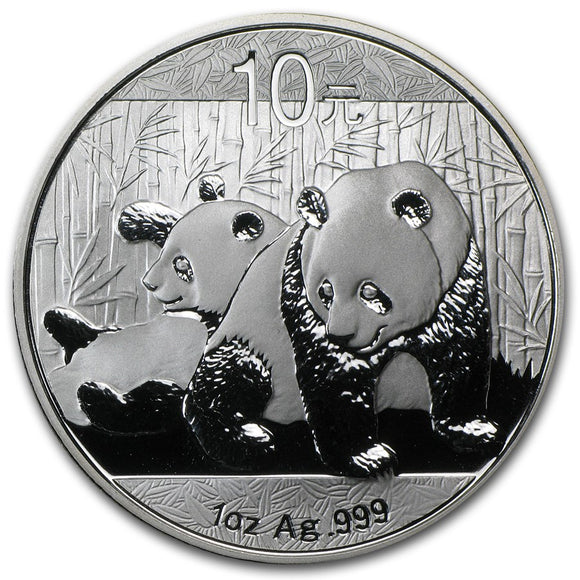 China 2010 Panda 1oz Silver Coin