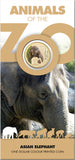 2012 $1 Animals of The Zoo Asian Elephant Coloured Uncirculated Coin on Card