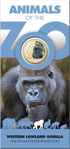 2012 $1 Animals of The Zoo Western Lowland Gorilla Coloured Uncirculated Coin