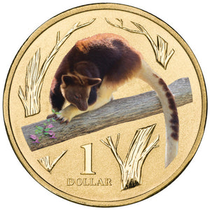 2012 $1 Animals of The Zoo Goodfellow's Tree Kangaroo Coloured Uncirculated Coin