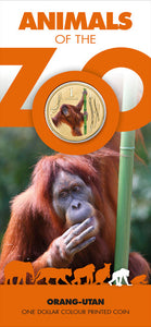 2012 $1 Animals of The Zoo Orang-Utan Coloured Uncirculated Coin