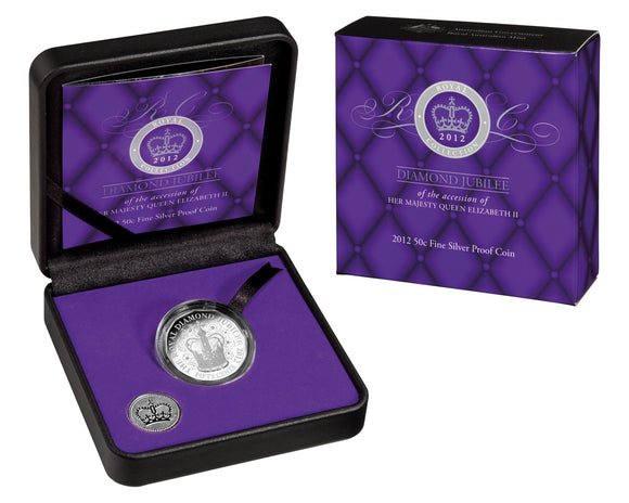 2012 50c Royal Collection Diamond Jubilee of The Accession of Her Majesty Queen Elizabeth II Silver Proof Coin