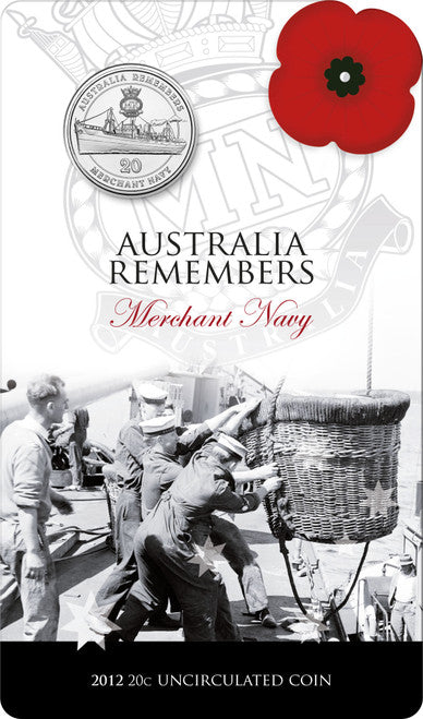 2012 20c Australia Remembers Merchant Navy Uncirculated Coin