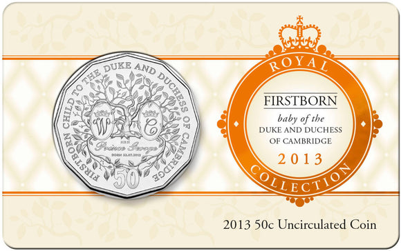 2013 50c Royal Collection First Born Baby of The Duke and Duchess of Cambridge Uncirculated Coin