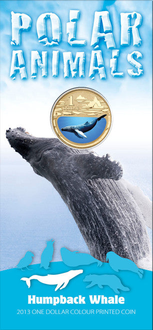 2013 $1 Polar Series Humpback Whale Coloured Uncirculated Coin