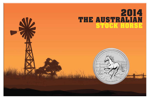 2014 Australian Stock Horse 1oz Silver Coin in Card
